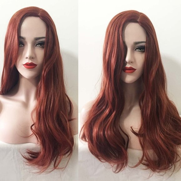 Other - Auburn Red Tone Brown Side Part Wavy Long Wig, NEW